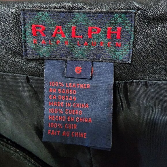 Ralph Lauren Genuine Leather Boot Cut Pants Vtg 90s Y2K RRL Fall Fashion Moto - Picture 8 of 16